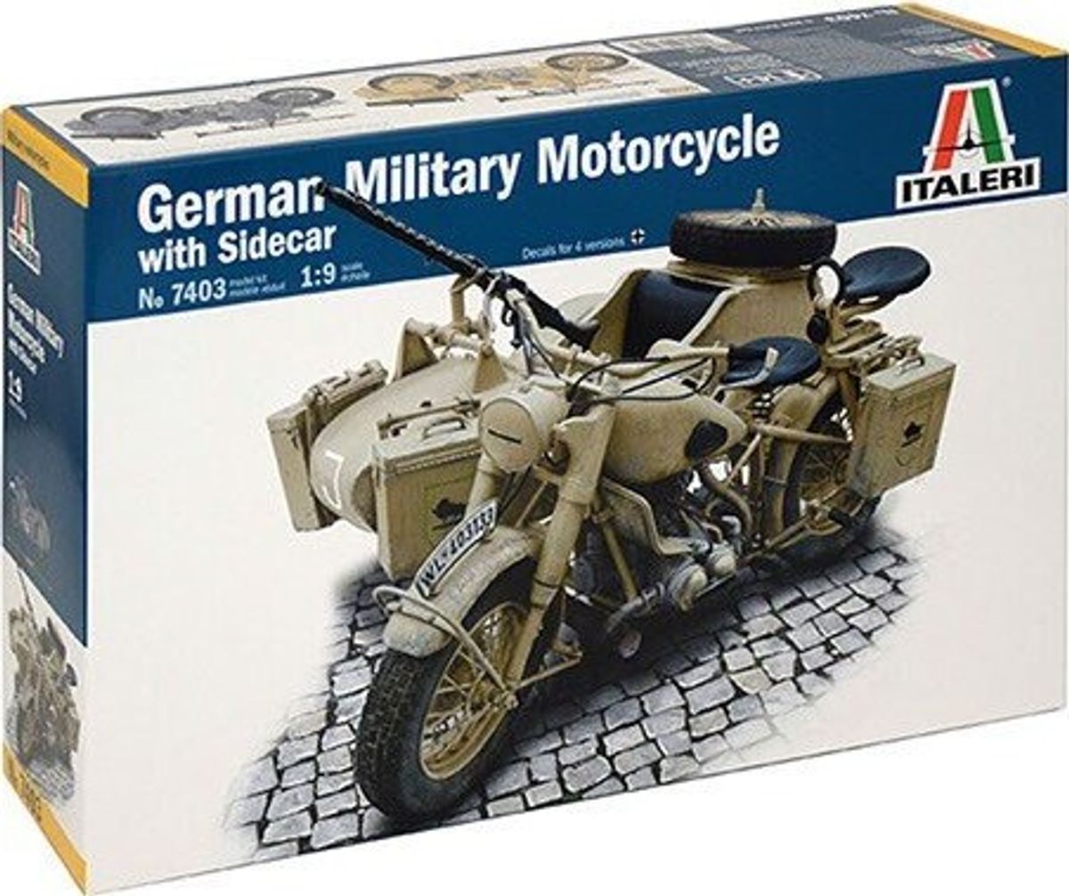 Italeri - German Military Motorcycle Byggesæt - 1:9 - 7403