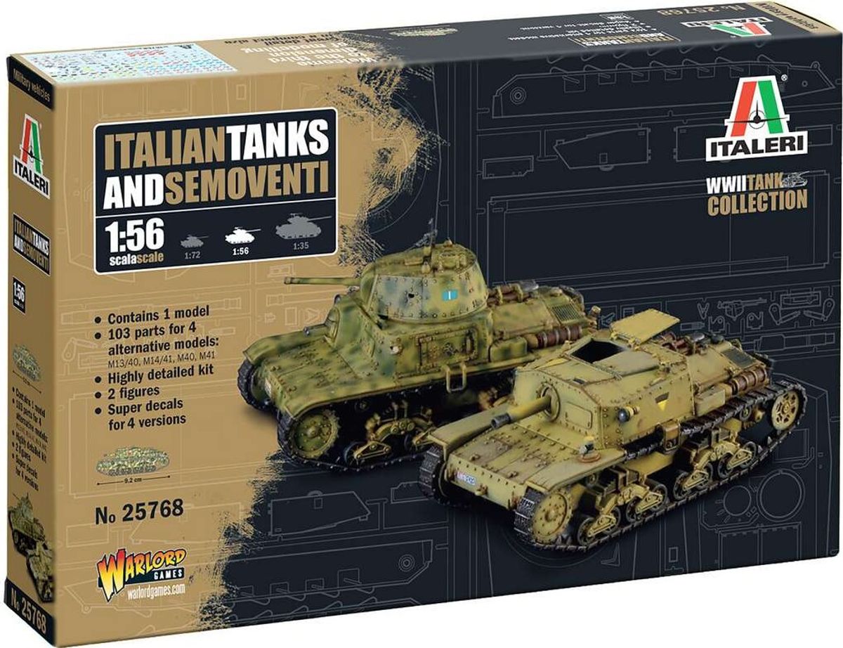 Italeri - Italians Tanks & Semoventi Byggesæt - 1:56 - 25768