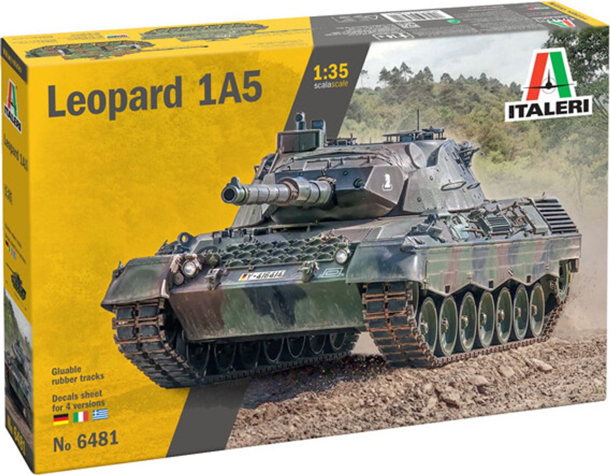 Italeri - Leopard 1a5 Model Tank Byggesæt - 1:35 - 6481