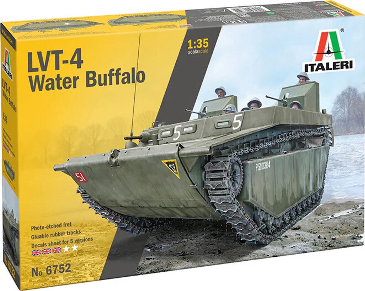 Italeri - Lvt-4 Water Buffalo Model Tank Byggesæt - 1:35 - 6752s