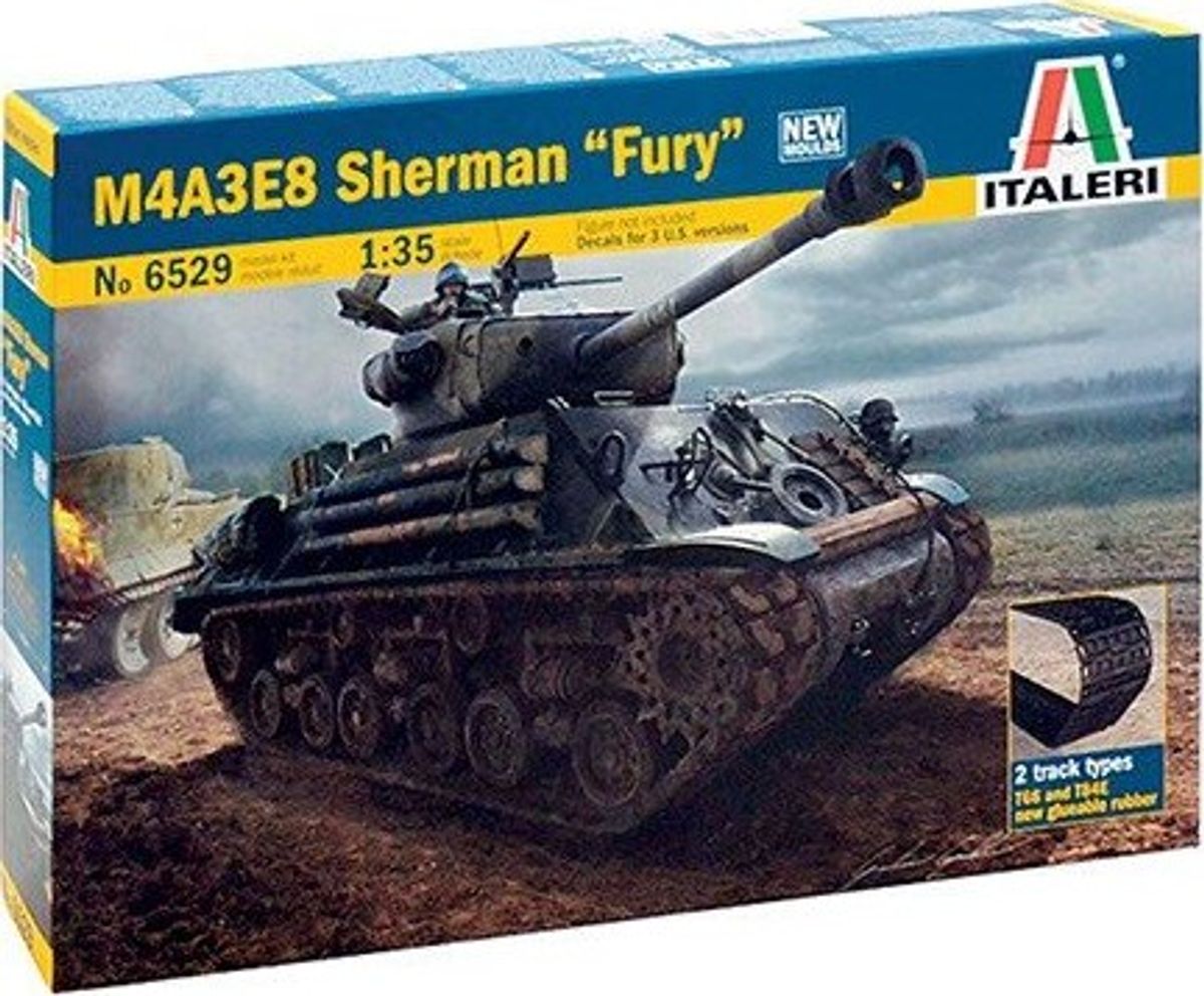 Italeri - M4a3e8 Sherman Fury Tank Byggesæt - 1:35 - 6529