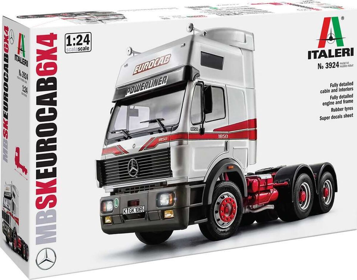 Italeri - Mercedes-benz Sk Eurocab 6x4 Byggesæt - 1:24 - 3924s