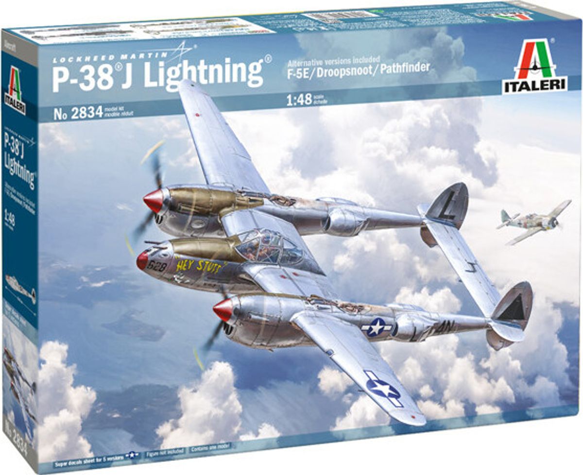 Italeri - P-38 J Lightning Modelfly Byggesæt - 1:48 - 2834