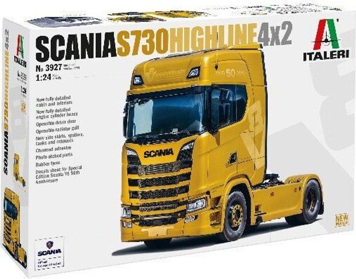 Italeri - Scania S730 Highline 4x2 Lastbil Byggesæt - 1:24 - 3927