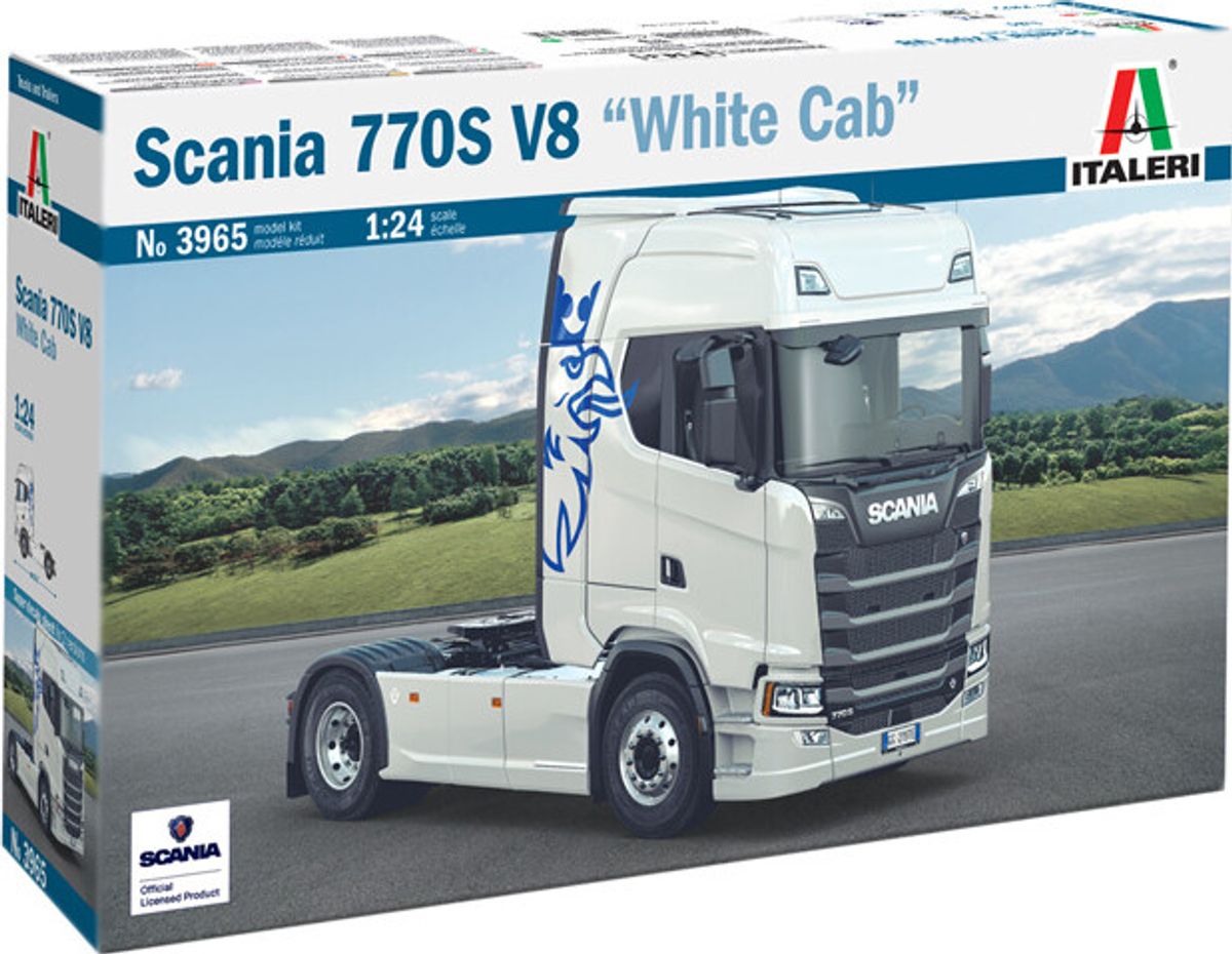 Italeri - Scania S770 V8 White Cab Truck Byggesæt - 1:24 - 3965s