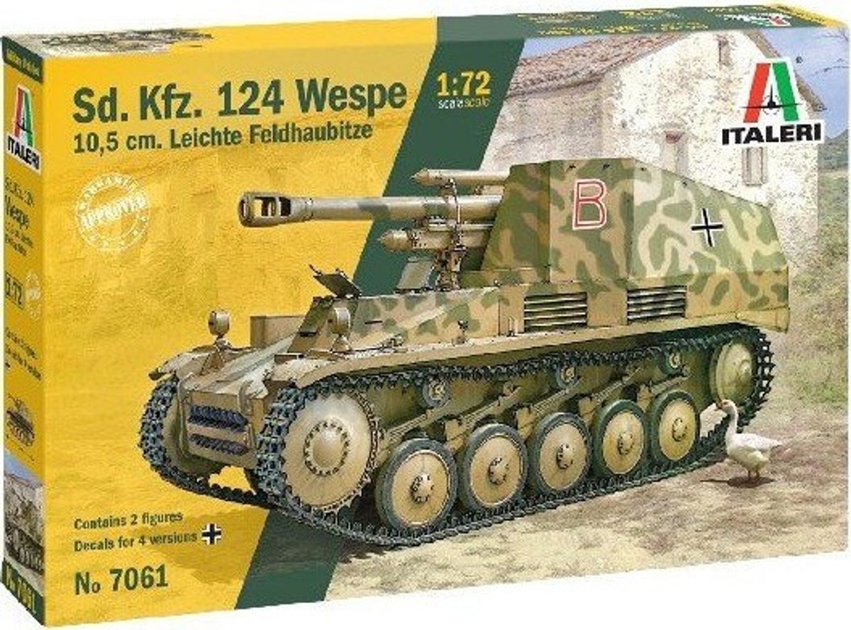 Italeri - Sd. Kfz. 124 Wespe Tank Byggesæt - 1:72 - 7061