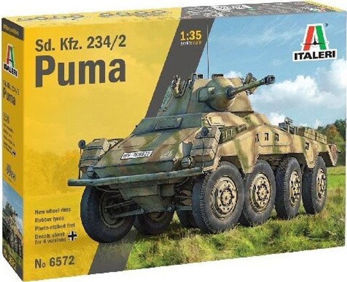 Italeri - Sd.kfz. 234/2 Puma Tank Byggesæt - 1:35 - 6572