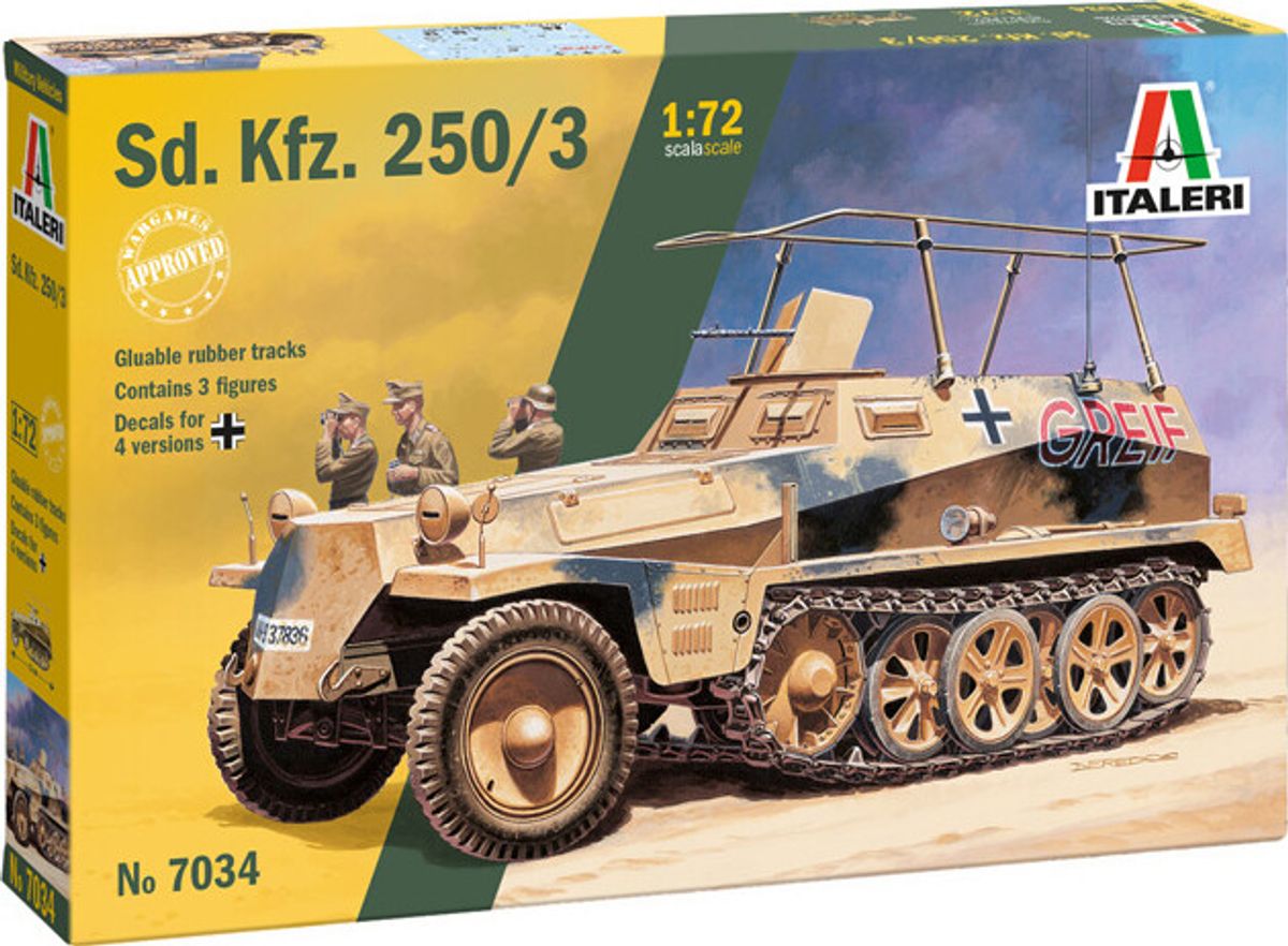 Italeri - Sd.kfz. 250/3 Model Tank Byggesæt - 1:72 - 7034s