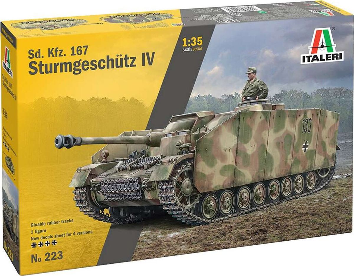 Italeri - Sd.ktz. 167 Sturmgeschütz Iv Byggesæt - 1:35 - 0223s