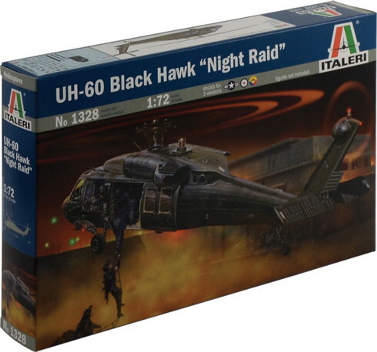 Italeri - Uh-60 Black Hawk Night Raid Helikopter - 1:72 - 1328