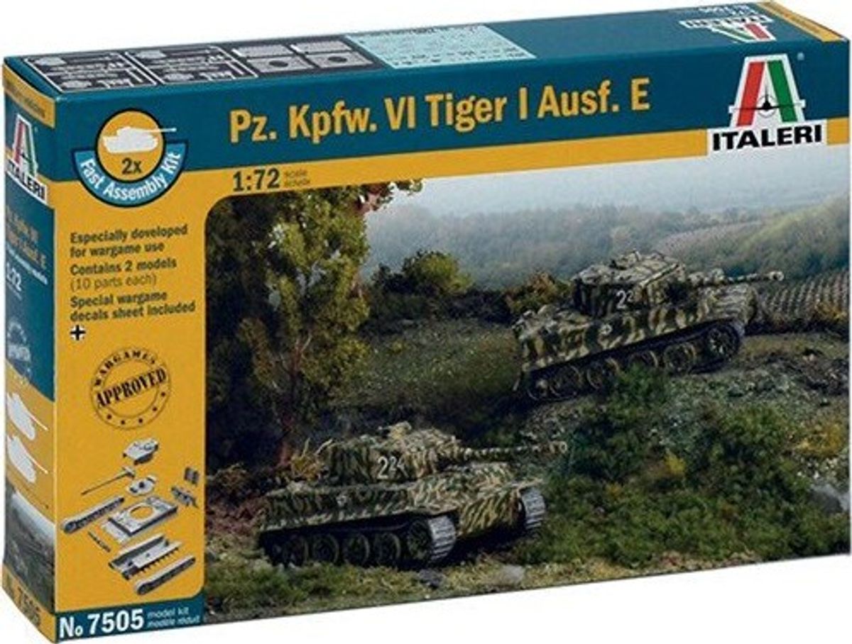 Italeri - Vi Tiger I Tanl Byggesæt - 1:72 - 7505