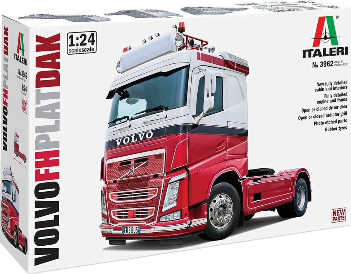 Italeri - Volvo Fh Plat Dak Truck Byggesæt - 1:24 - 3962s