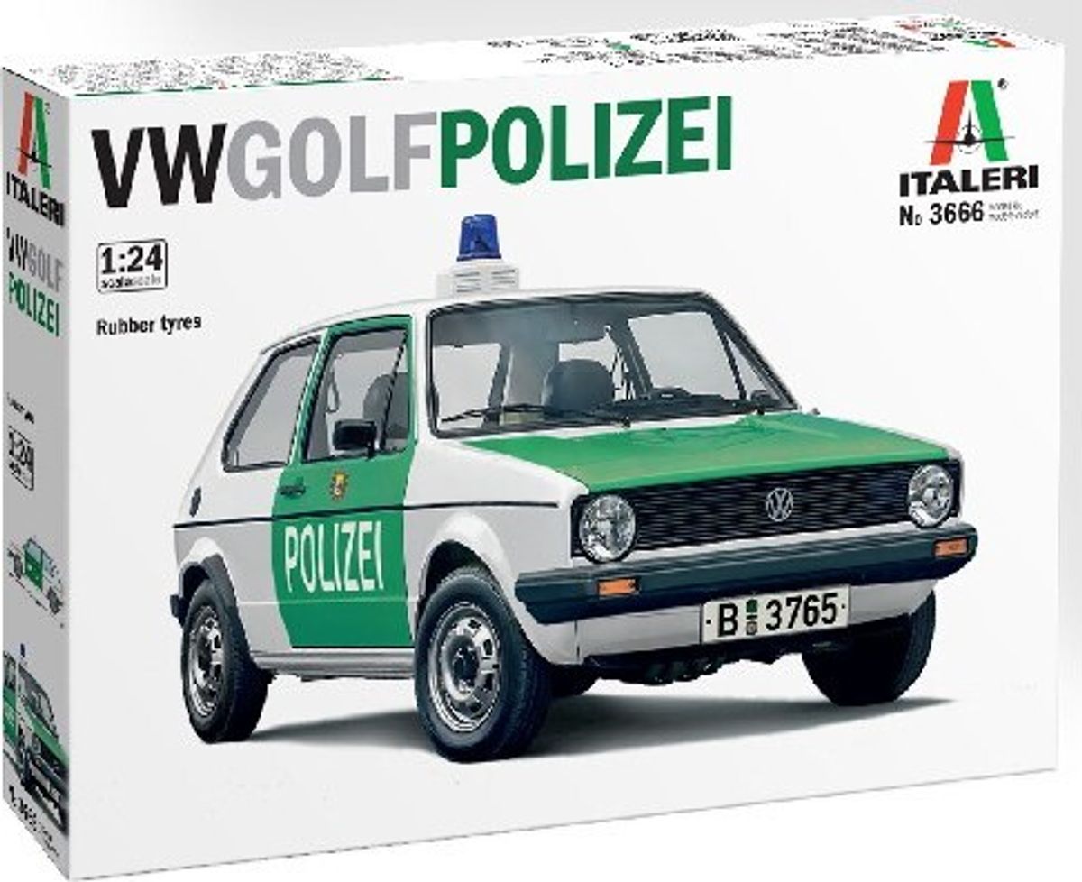 Italeri - Vw Golf Polizei Bil Byggesæt - 1:24 - 3666