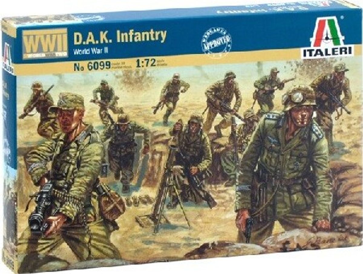 Italeri - Wwii - D.a.k. Infantry Byggesæt - 1:72 - 6099s