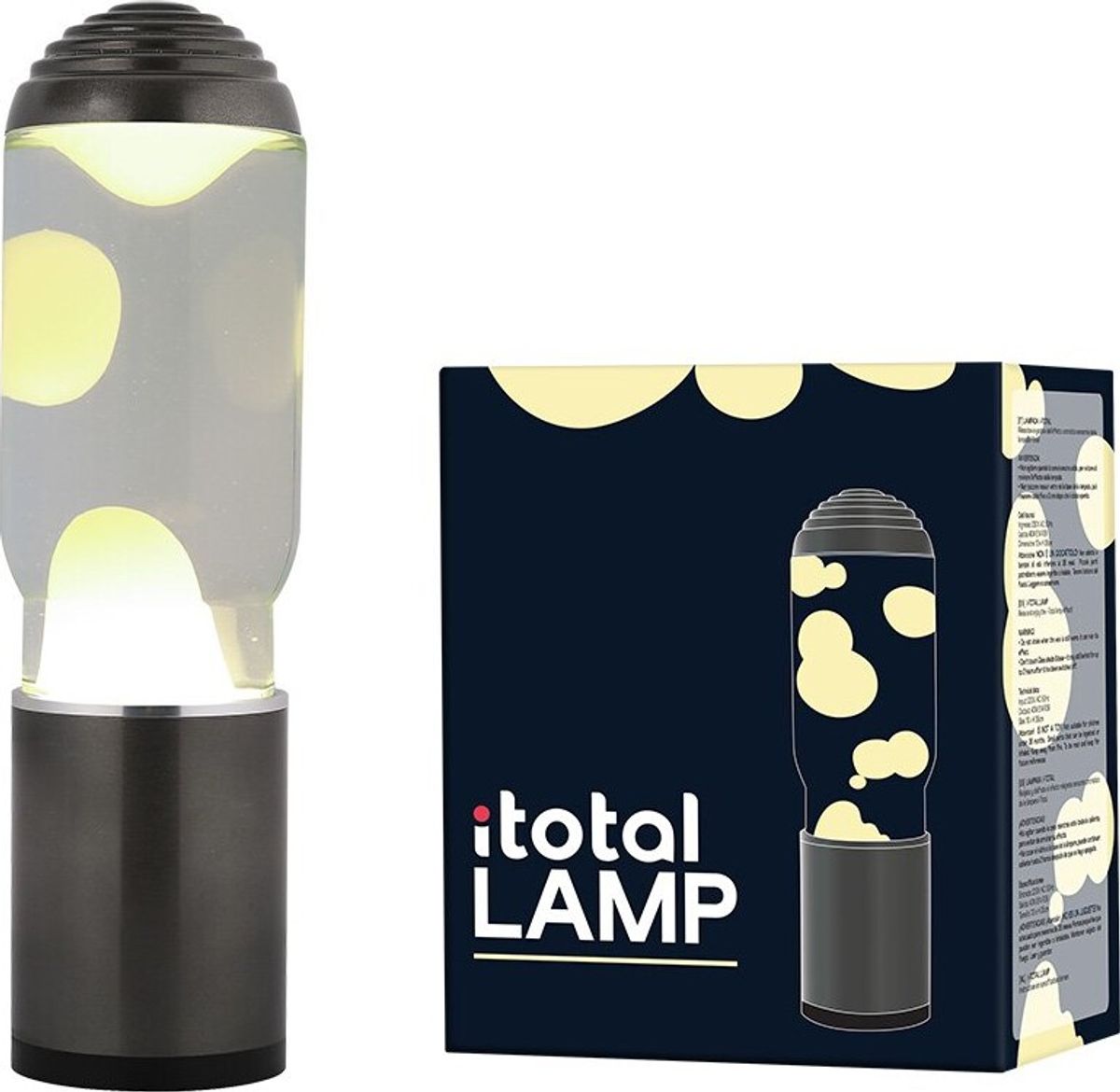 Itotal - Lampe Ada Med Mørk Grå Base, Gennemsigtig Væske Og Hvid Voks - Dark Grey, White