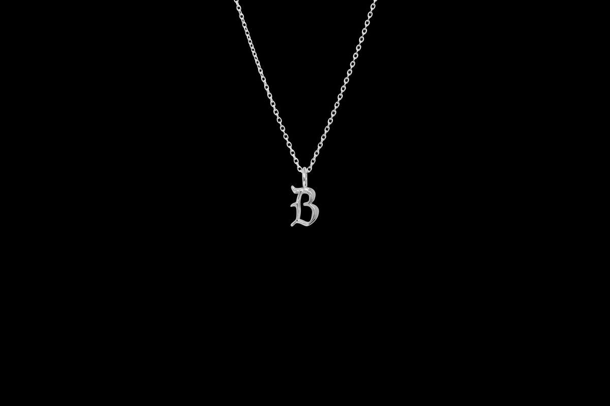 IX B Letter Charm Silver