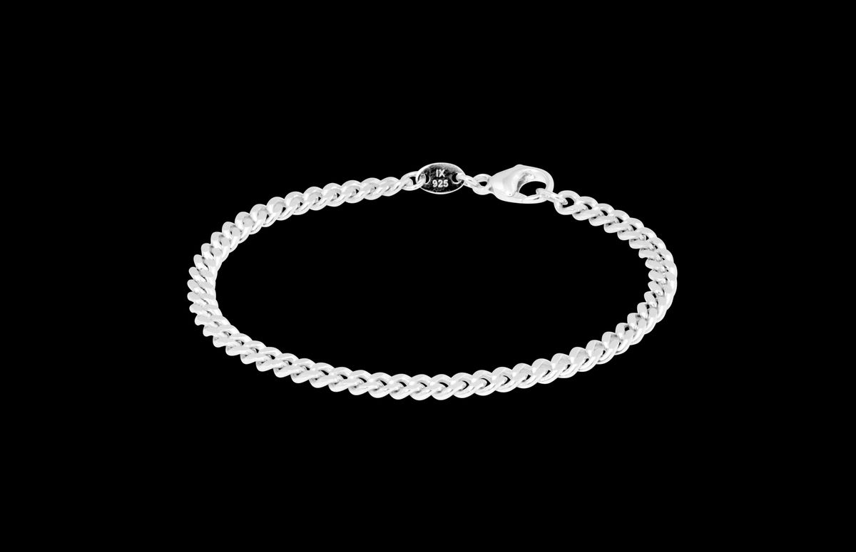 IX Curb Brushed Bracelet Silver