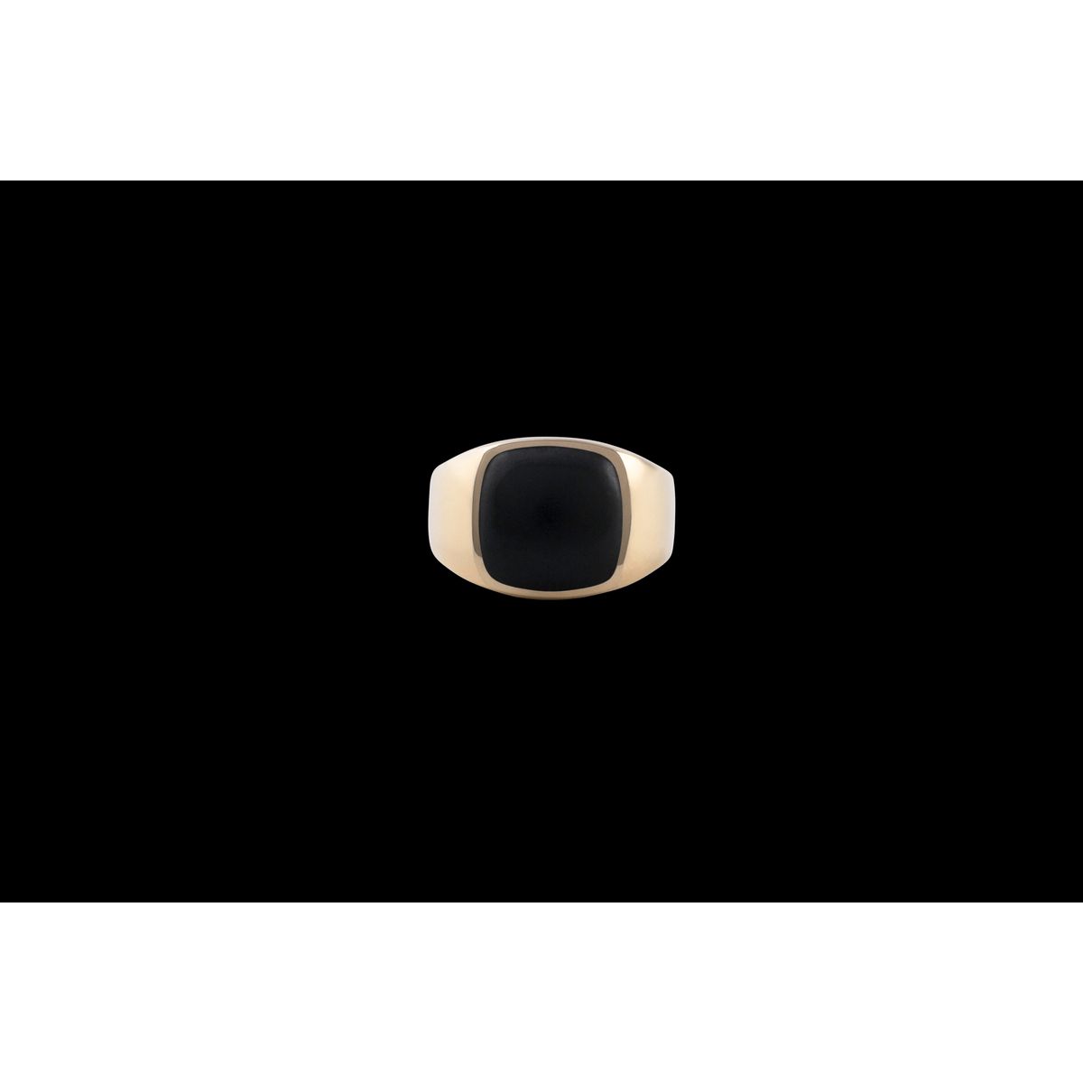 IX Cushion Signet Ring Black Onyx