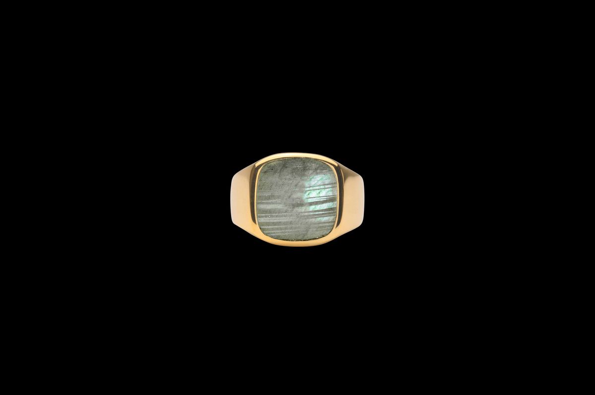 IX Cushion Signet Ring Labradorite