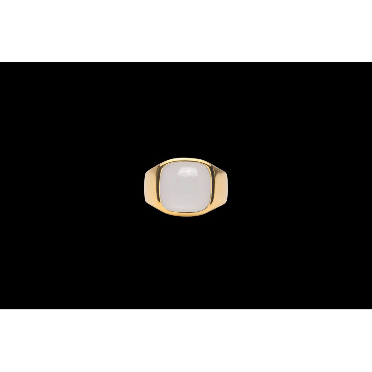 IX Cushion Signet Ring Moonstone