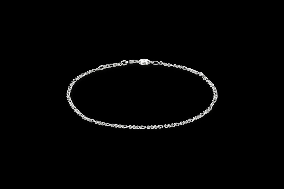 IX Figaro Anklet Silver