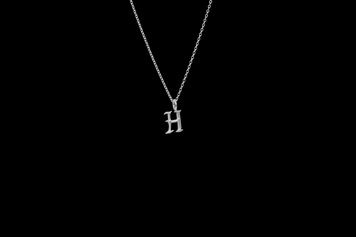 IX H Letter Charm Silver