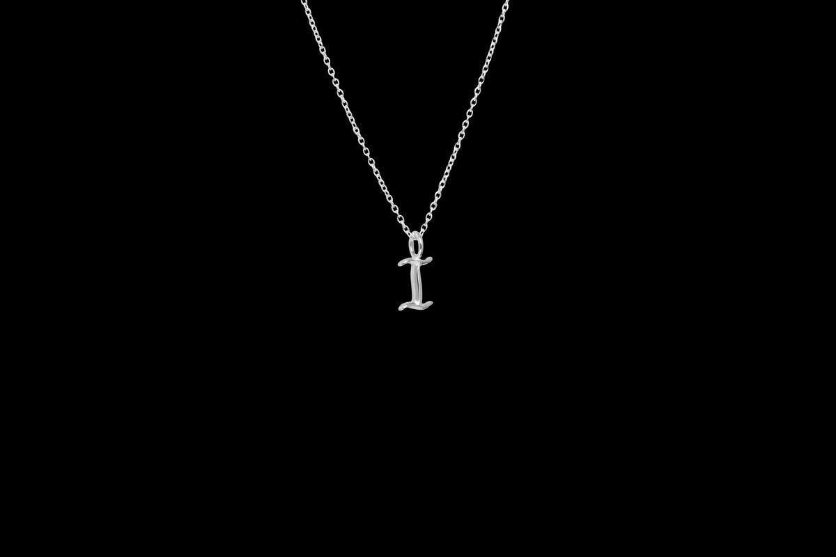 IX I Letter Charm Silver