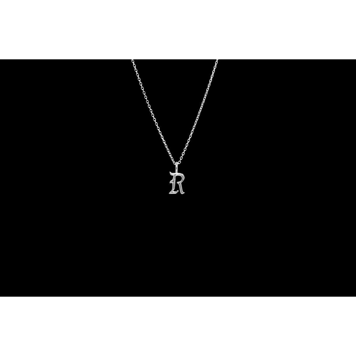 IX R Letter Charm Silver