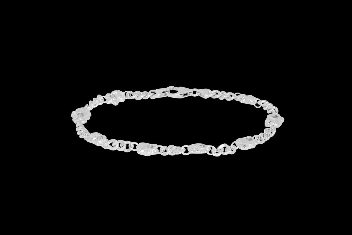 IX Rock Curb Bracelet Silver