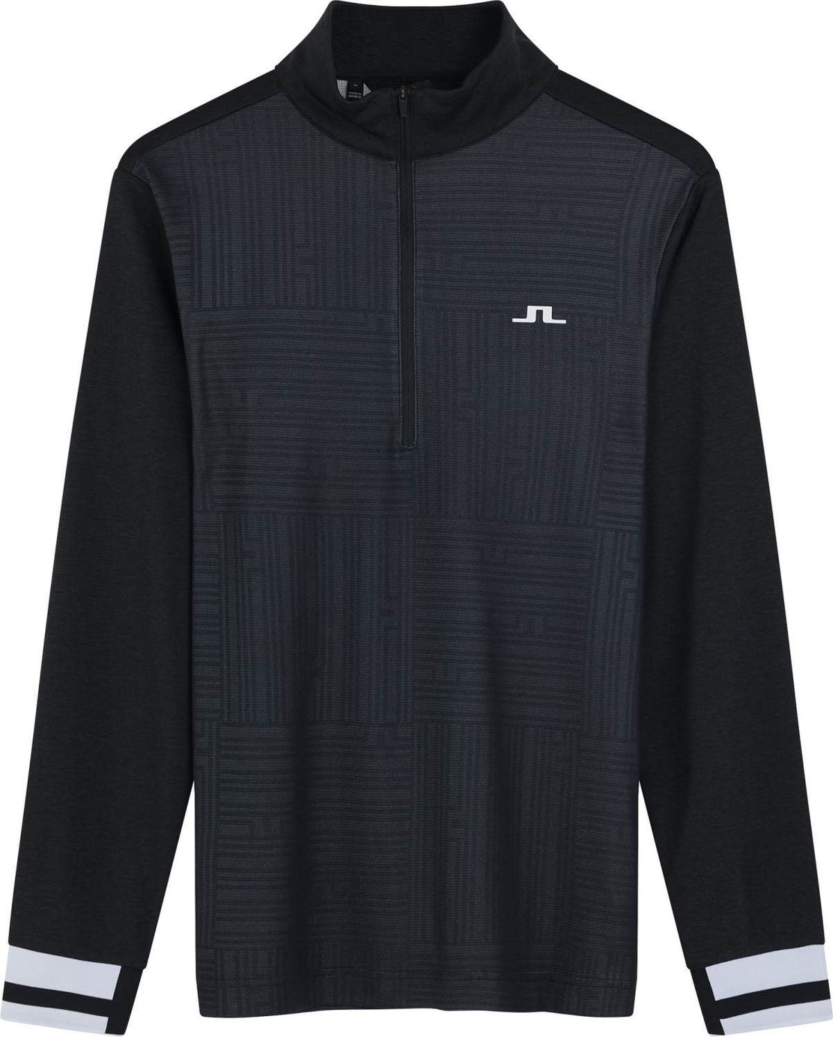 J. Lindeberg Danny Debossed Herre Pullover - Black - Str. XL