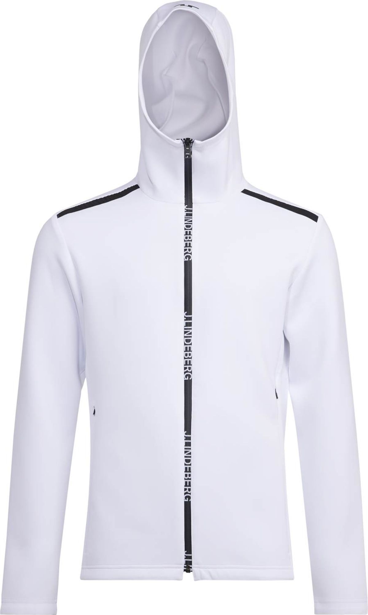 J. Lindeberg Oleg Golf Hood Herre Cardigan - White - Str. L