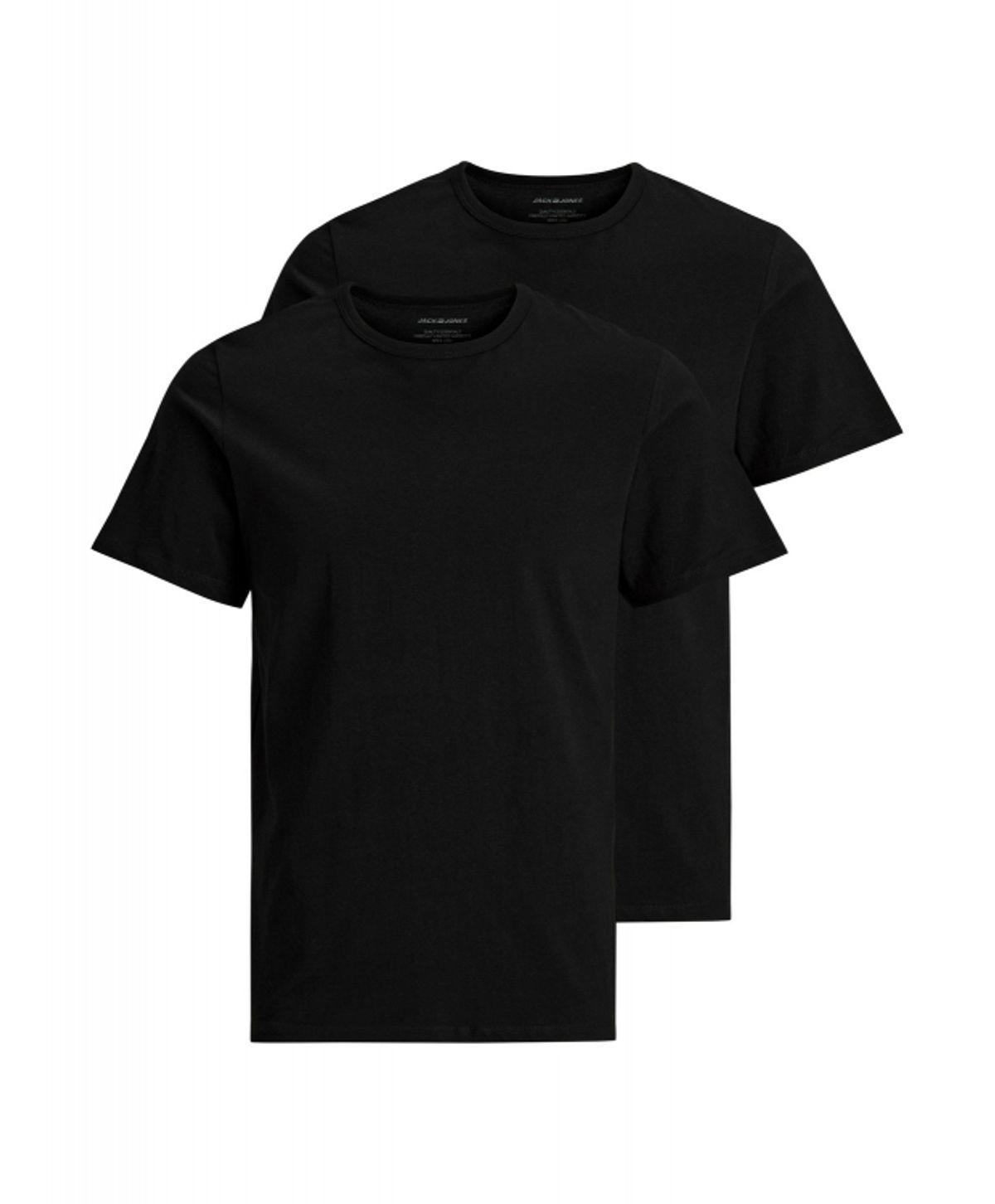 Jack & Jones 2pak sort T-shirt i bomuld med rund hals til herre