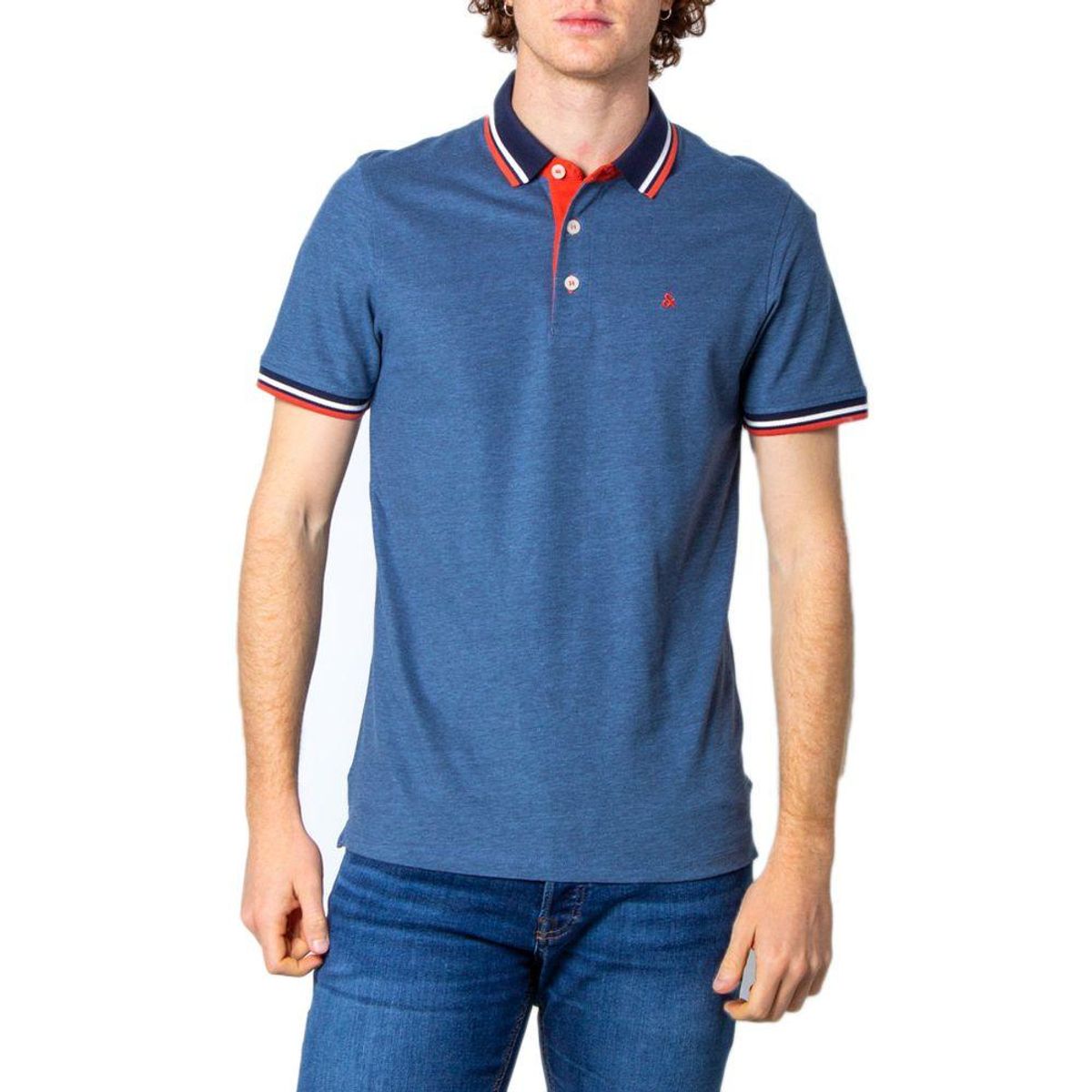 Jack Jones Blue Cotton Polo Shirt