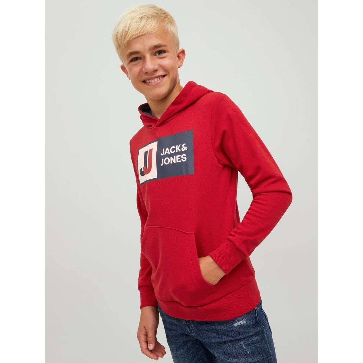 Jack & Jones junior - JCOLOGAN SWEAT RØD