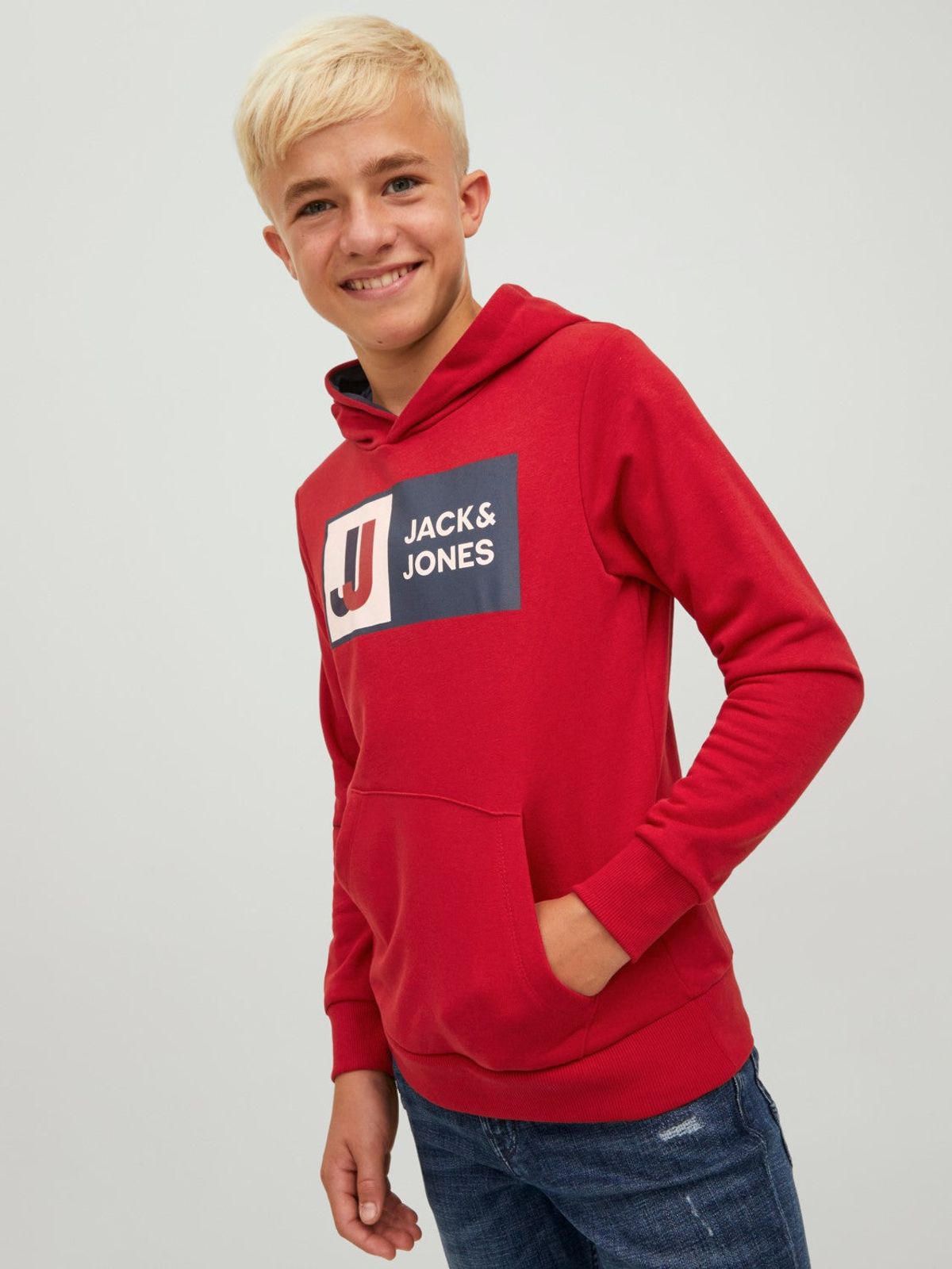 Jack & Jones junior - JCOLOGAN SWEAT RØD