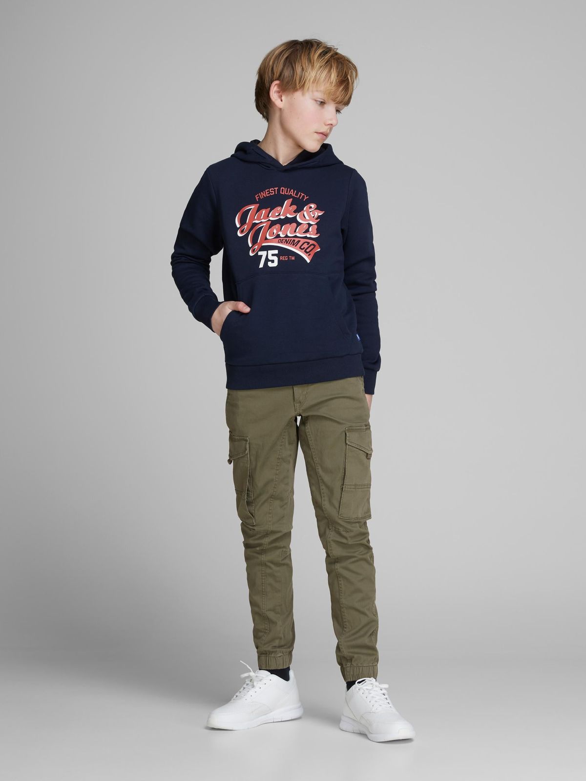 Jack & Jones junior - JPSTPAUL JJFLAKE CARGO BUKS GRØN