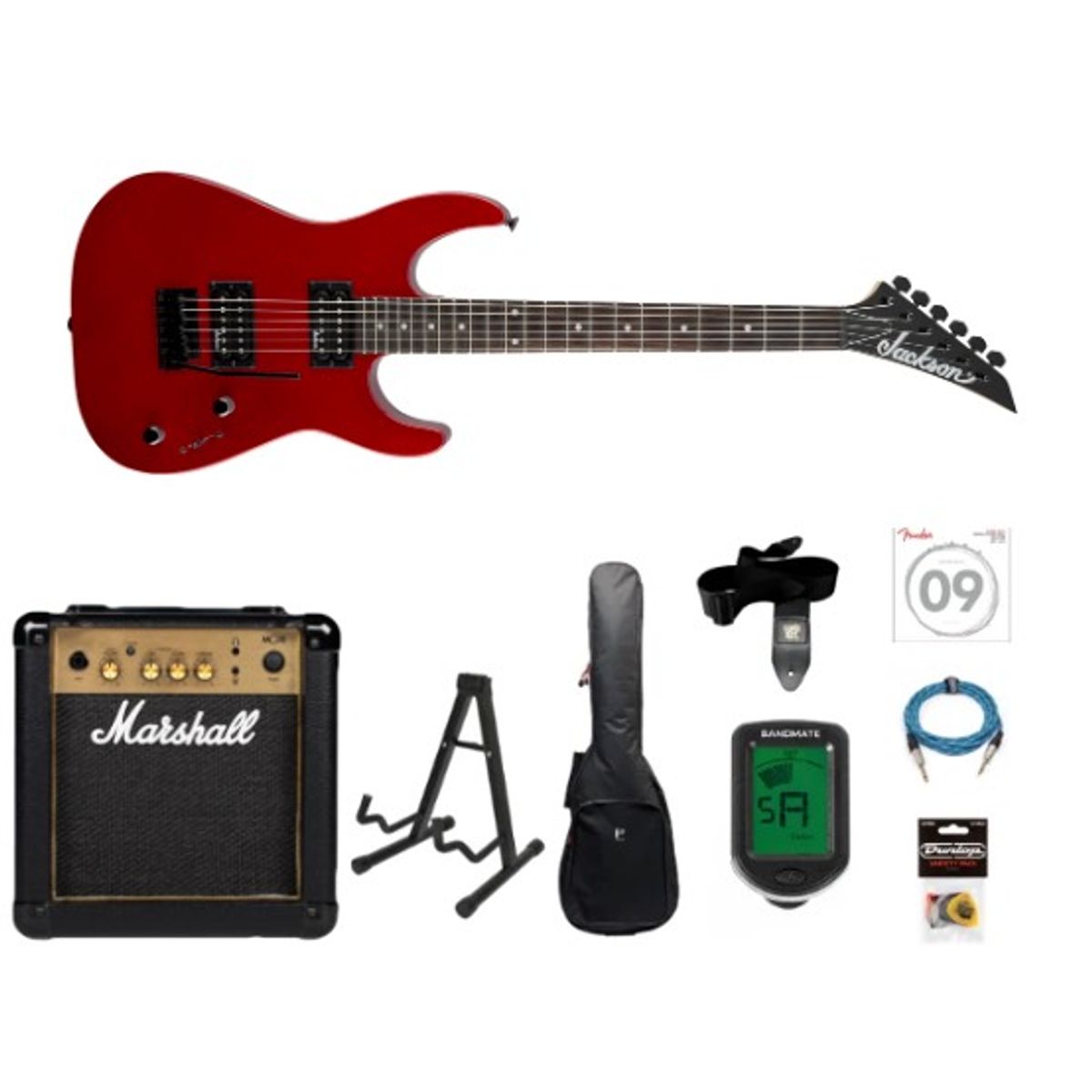 Jackson JS11 Dinky El-guitar Startpakke (Metallic Red)