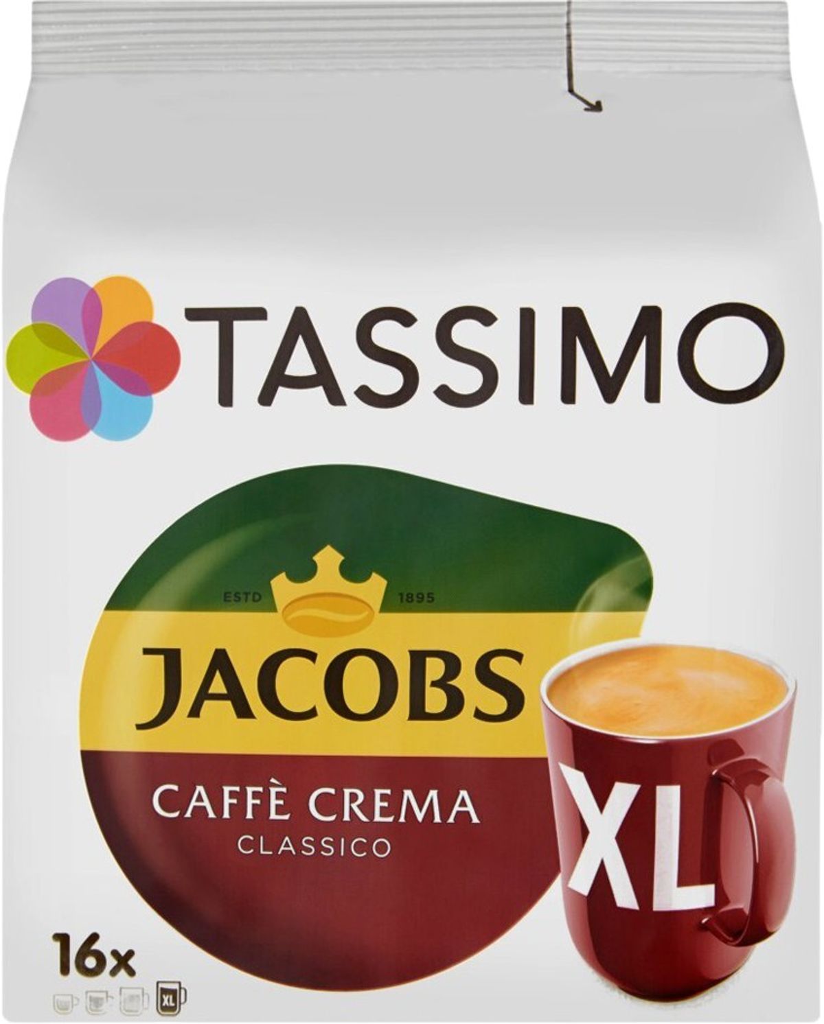 Jacobs - Caffé Crema Classico XL (16 stk) - Kapsler til Tassimo