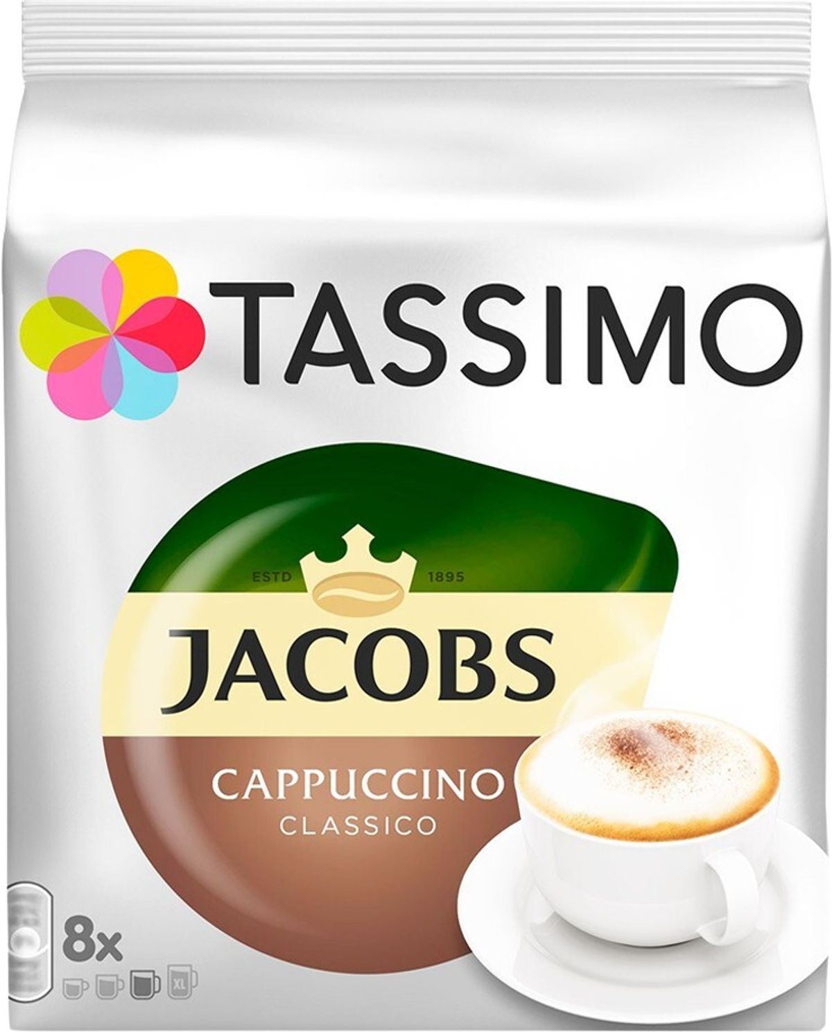 Jacobs - Cappuccino Classico (8 stk) - Kapsler til Tassimo