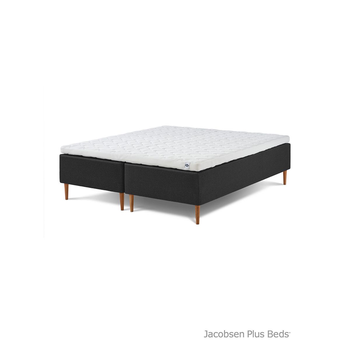 Jacobsen Plus Beds Classic Box seng, Antracit (180 x 200 cm, Fast/fast)