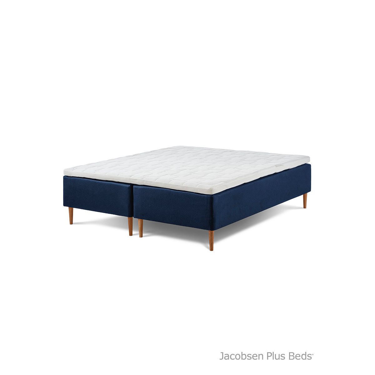 Jacobsen Plus Beds Classic Box seng, Blå (180 x 200 cm, Fast/fast)