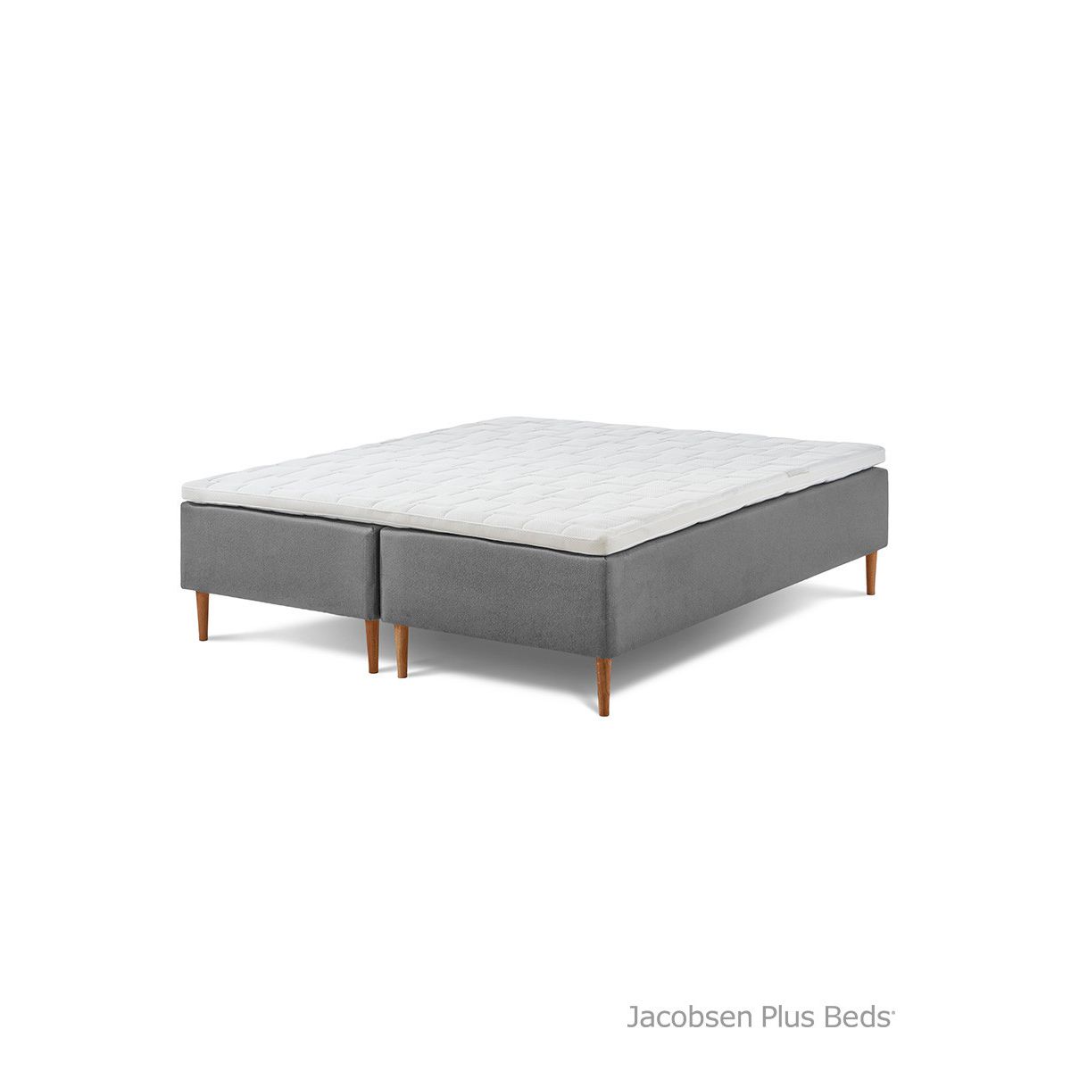 Jacobsen Plus Beds Classic Box seng, Grå (180 x 200 cm, Fast/fast)