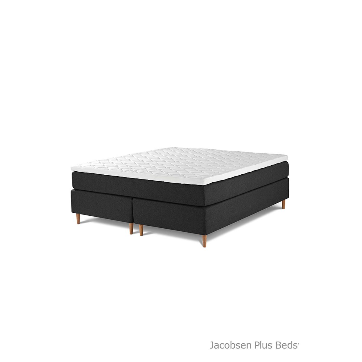 Jacobsen Plus Beds Kontinental Lux seng, Antracit (180 x 200 cm, Fast/fast)