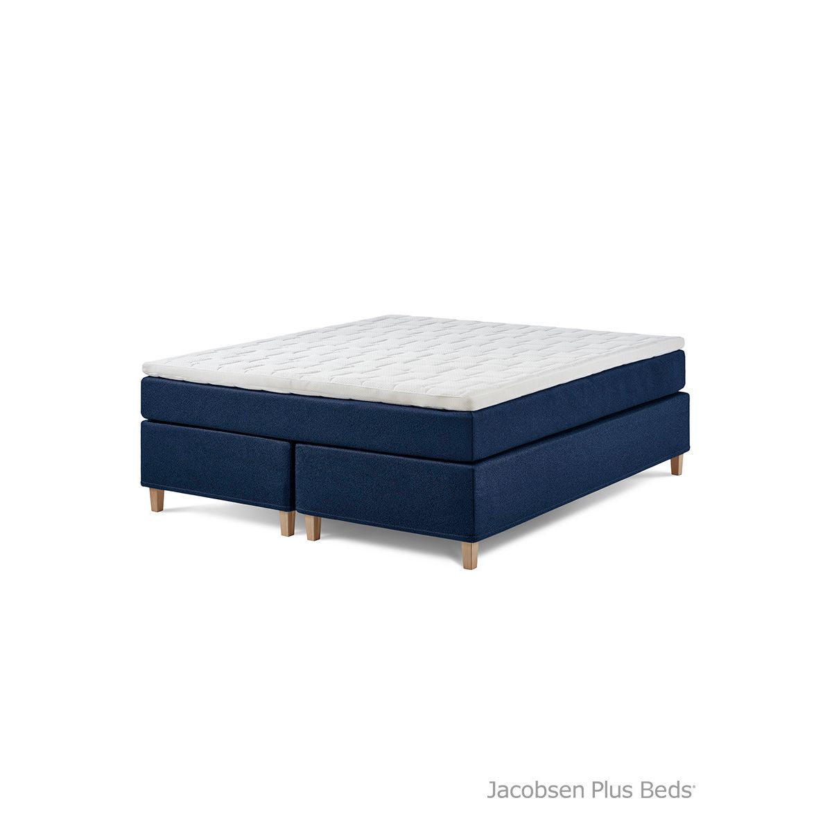 Jacobsen Plus Beds Kontinental Lux seng, Blå (180 x 200 cm, Fast/fast)