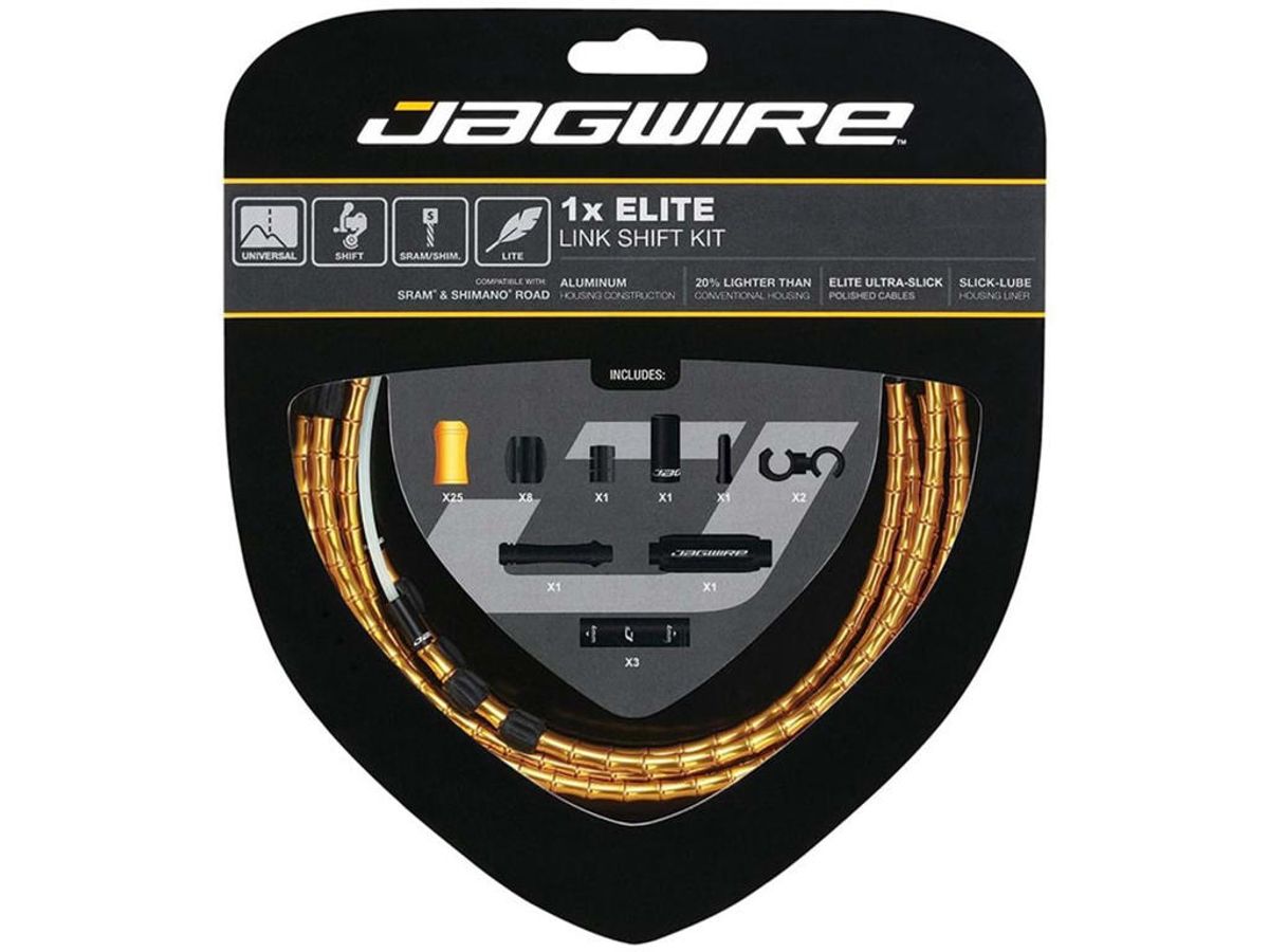 Jagwire Elite Link Gearkabelsæt til Road/MTB - Guld