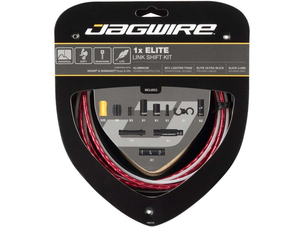 Jagwire Elite Link Gearkabelsæt til Road/MTB - Rød