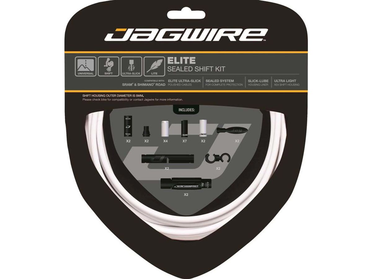 Jagwire Elite Sealed Gearkabelsæt med STS-EL - 2 stk - Hvid