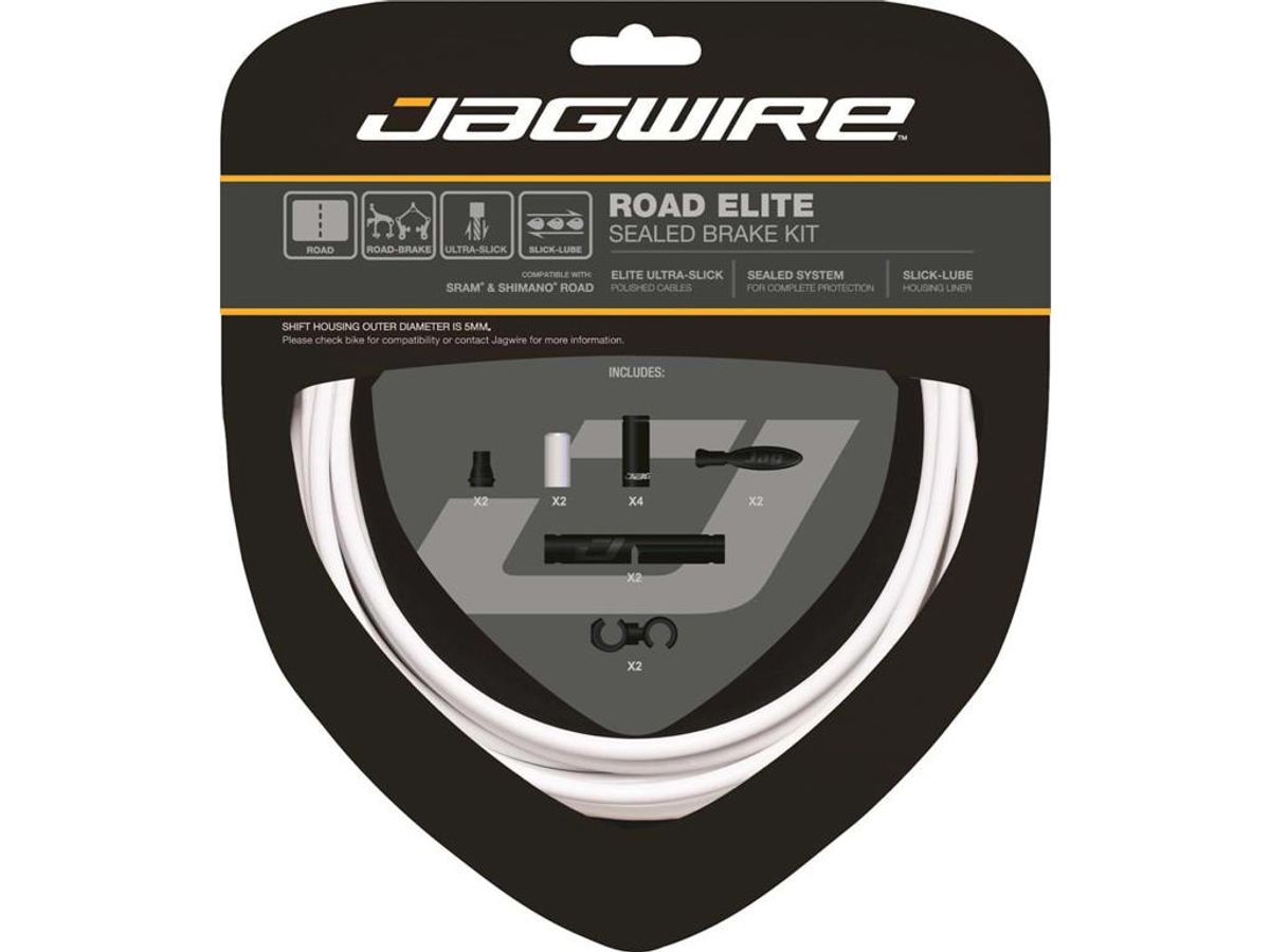 Jagwire Road Elite Sealed - Bremsekabelsæt med STS-EL - Hvid