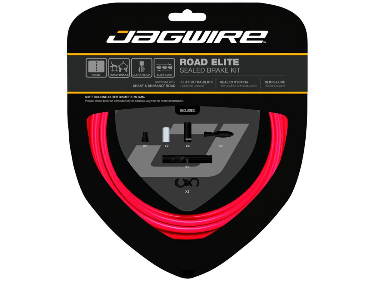 Jagwire Road Elite Sealed - Bremsekabelsæt med STS-EL - Rød