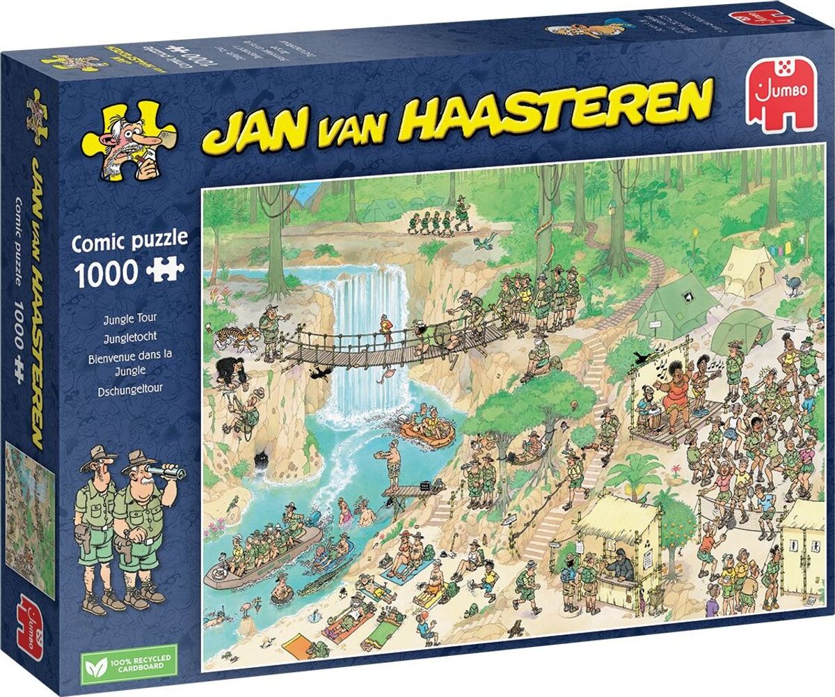 Jan Van Haasteren Puslespil - 1000 Brikker - Jungle Tur